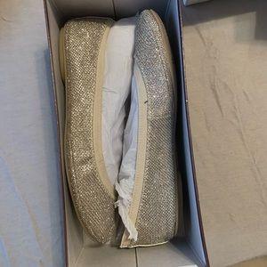 Gold/champagne sparkle ballet flats